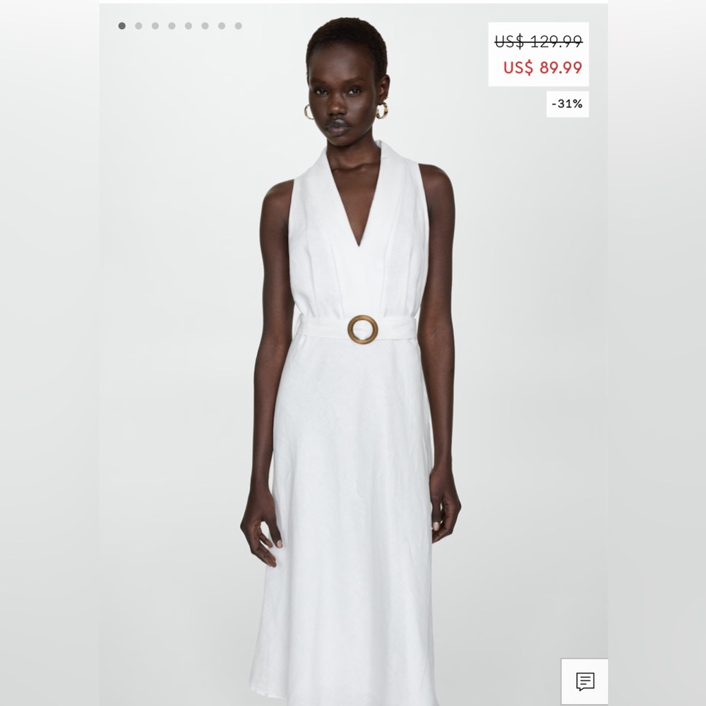 Mango linen belt dress in size 6